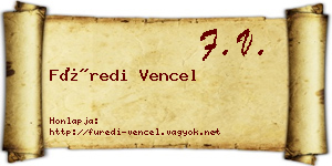 Füredi Vencel névjegykártya